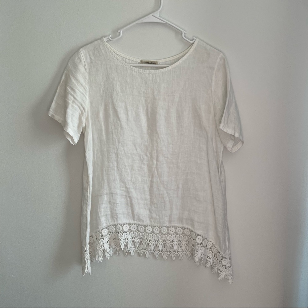Terzo Millenio Italian Linen Top White